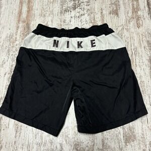 Nike Mens Vtg Mesh Brief Lined Swim Trunks Running‎ Shorts Size Large Spell Out